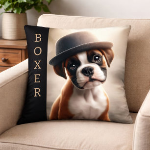 Boxer Dog in Style Throw Pillow