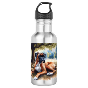 Boxer dog in the Shade Watercolor Art 532 Ml Water Bottle