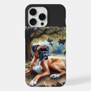 Boxer dog in the Shade Watercolor Art  iPhone 15 Pro Max Case