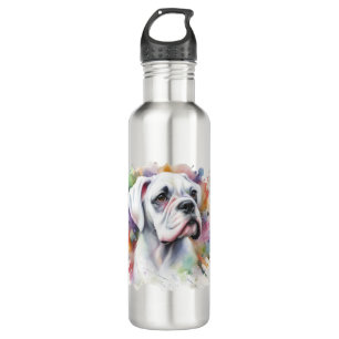 🐾Boxer Dog Joy 🐾Ink-Spattered Whimsical Boxer ❤ 710 Ml Water Bottle