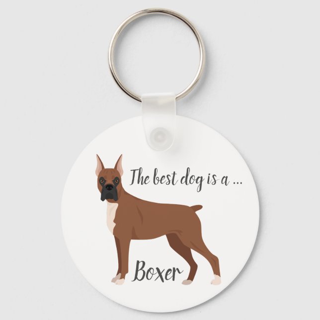 Boxer dog keychain (Back)