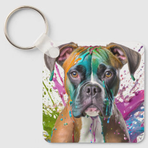 Boxer Dog Keychain