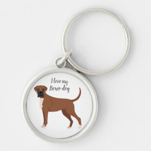 Boxer dog keychain. Any coat color, any type of ea Keychain