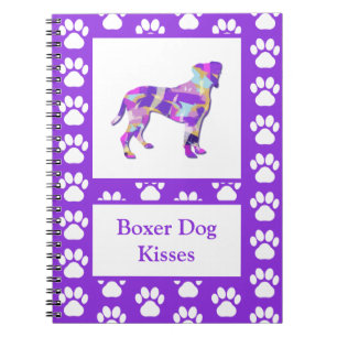 Boxer Dog Kisses Silhouette Cute PPY&B Notebook