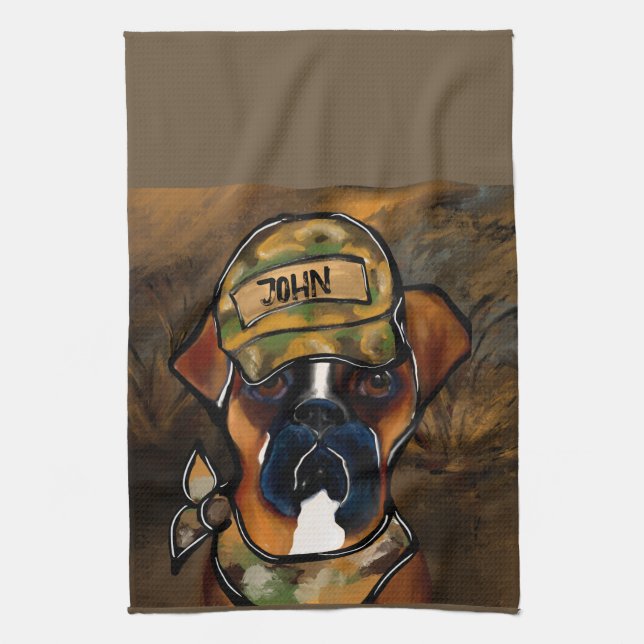 Boxer Dog Kitchen Towel (Vertical)