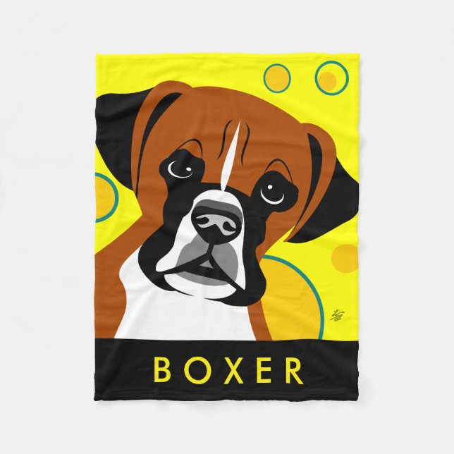 Boxer Dog Lover Gifts Fleece Blanket (Front)