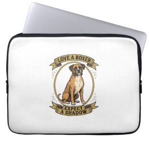 Boxer Dog Lover Shirt Vintage Engraving Funny Pet Laptop Sleeve