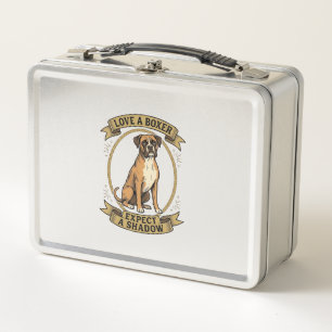 Boxer Dog Lover Shirt Vintage Engraving Funny Pet Metal Lunch Box