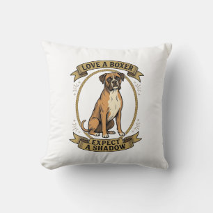 Boxer Dog Lover Shirt Vintage Engraving Funny Pet  Throw Pillow