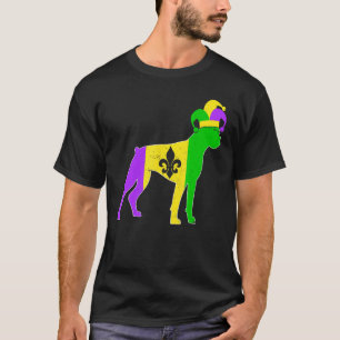 Boxer Dog Mardi Gras Carnivals Funny Puppy Jester T-Shirt