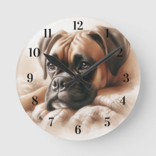 Boxer Dog: Master of Chill & Expert Snuggler Round Clock