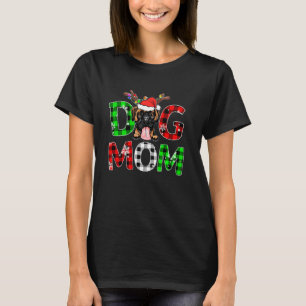 Boxer Dog Mom Buffalo Plaid Xmas Pajama Reindeer H T-Shirt
