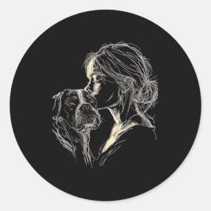 Boxer dog mom cute boxer dog lover mother's day  classic round sticker