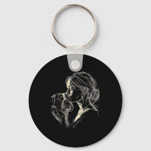 Boxer dog mom cute boxer dog lover mother's day keychain