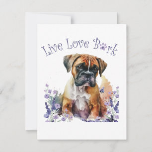 Boxer Dog Mom Floral Card