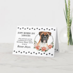 Boxer Dog Mom Florals Mother's Day Verse Holiday Card