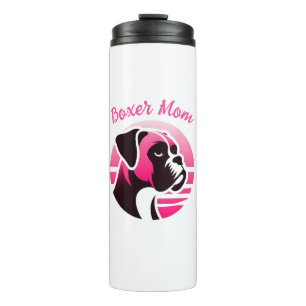 Boxer Dog Mom in Pink Thermal Tumbler