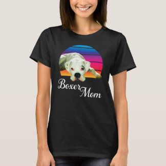 Boxer Dog Mom Rainbow Dog Animal Lover Graphic T-Shirt
