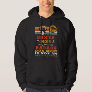 Boxer Dog Mom Retro Vintage Funny Mama Puppy Dog L Hoodie