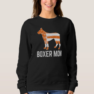 Boxer Dog Mom Vintage Patriotic With American Flag Sweatshirt
