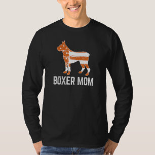 Boxer Dog Mom Vintage Patriotic With American Flag T-Shirt