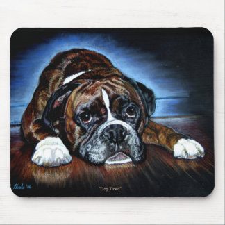 Boxer Dog Mousemat, Dog Tired Mouse Pad