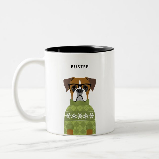 Boxer Dog Mugs (Left)