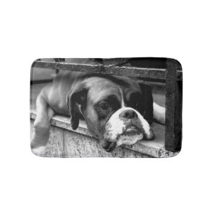 Boxer Dog On Windowsill bmcnm Bath Mat