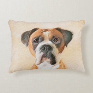 Boxer Dog Painting Uncropped Original Animal Art Accent Pillow