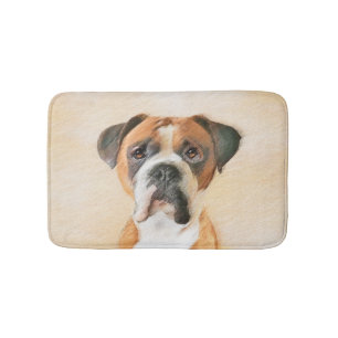 Boxer Dog Painting Uncropped Original Animal Art Bath Mat