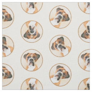 Boxer Dog Painting Uncropped Original Animal Art Fabric