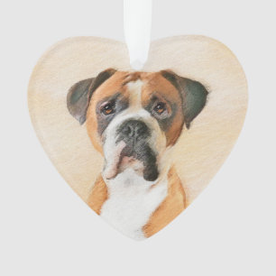 Boxer Dog Painting Uncropped Original Animal Art Ornament