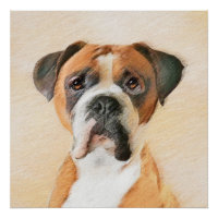 Boxer Dog Painting Uncropped Original Animal Art