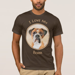 Boxer Dog Painting Uncropped Original Animal Art T-Shirt