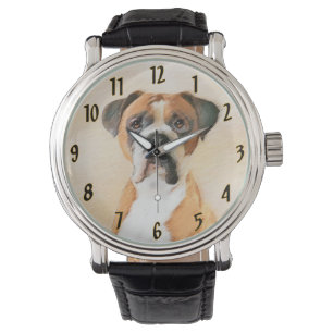 Boxer Dog Painting Uncropped Original Animal Art Watch