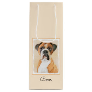 Boxer Dog Painting Uncropped Original Animal Art Wine Gift Bag