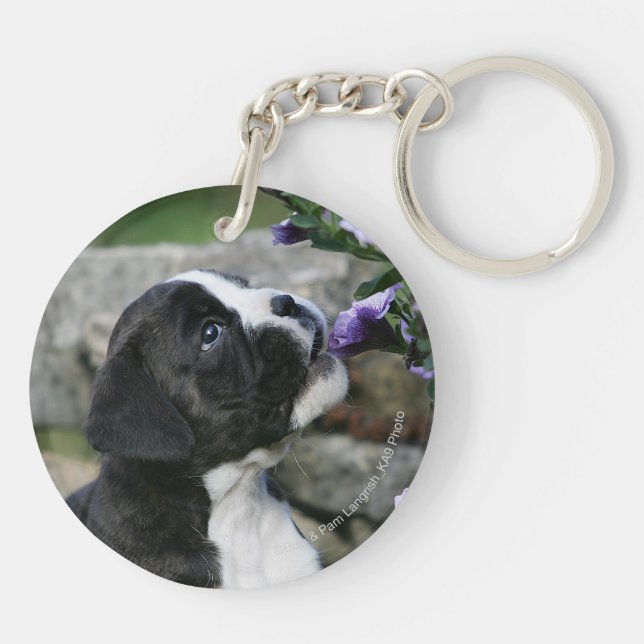 Boxer Dog Panting Keychain (Back)