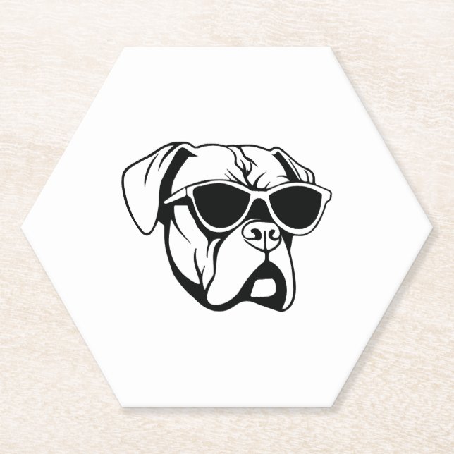 Boxer Dog Paper Coaster (Front)