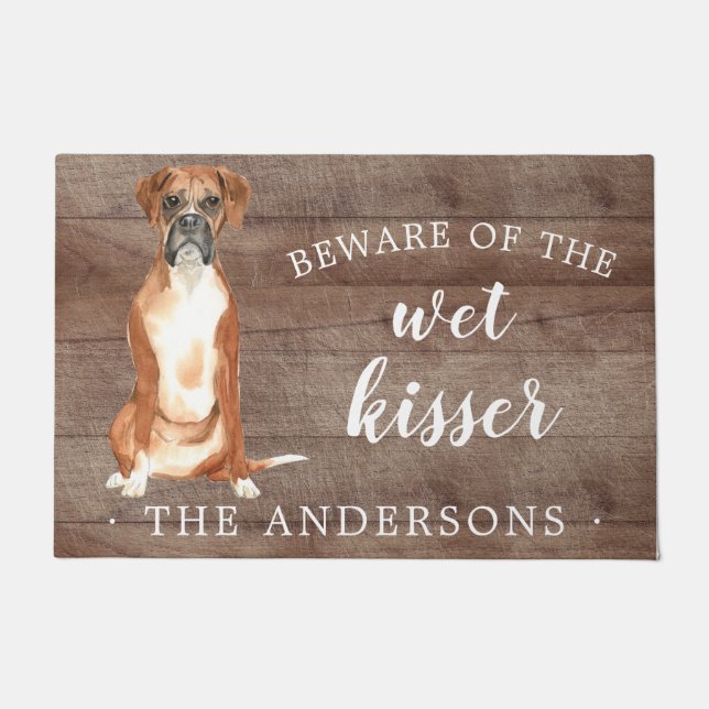 Boxer Dog Personalized Door Mat (Front)