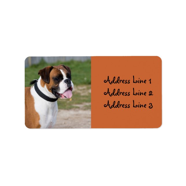 Boxer Dog Photo Address Label (Front)