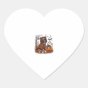Boxer Dog Plaid Hoodie Halloween Pumpkin Bats_1 Heart Sticker