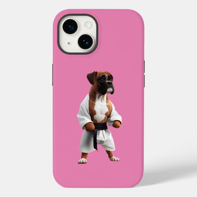 Boxer Dog Play Karate, Boxer Dog Karate Player Case-Mate iPhone Case (Back)
