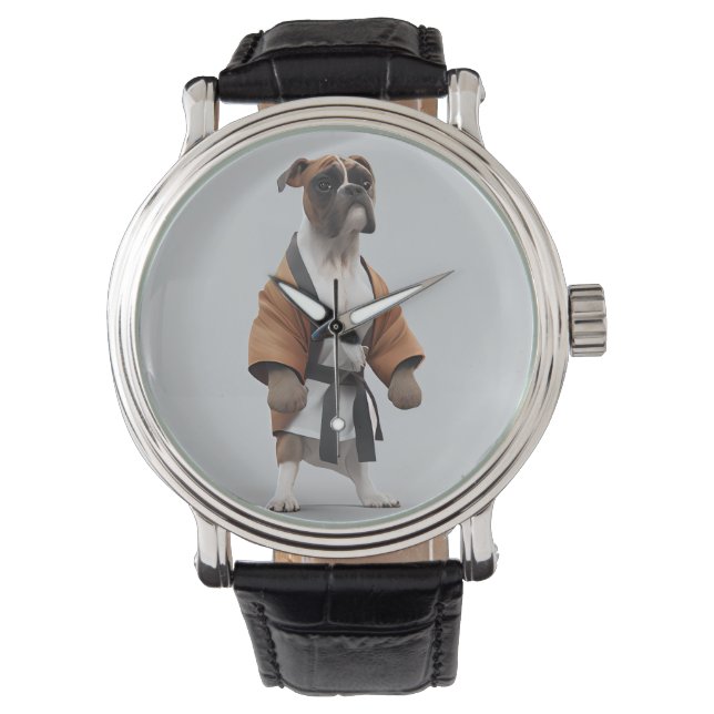 Boxer Dog Play Karate, Karate Champion Boxer Dog Watch (Front)