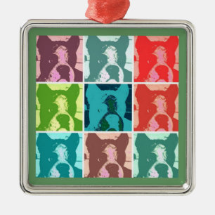 Boxer Dog/Pop Art Metal Ornament