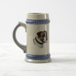 Boxer dog portrait photo beer stein