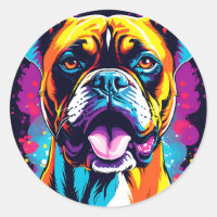 Boxer Dog Portrait Pop Art