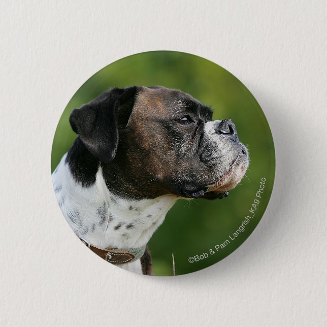 Boxer Dog Profile 2 Inch Round Button (Front)