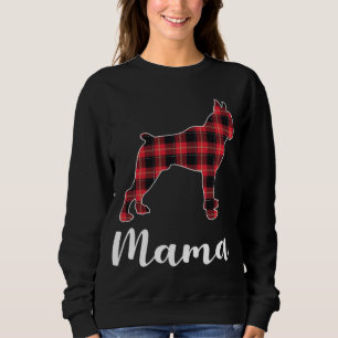 Boxer Dog Puppy Red plaid funny Christmas gift wom Sweatshirt