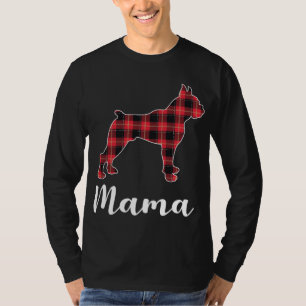 Boxer Dog Puppy Red plaid funny Christmas T-Shirt