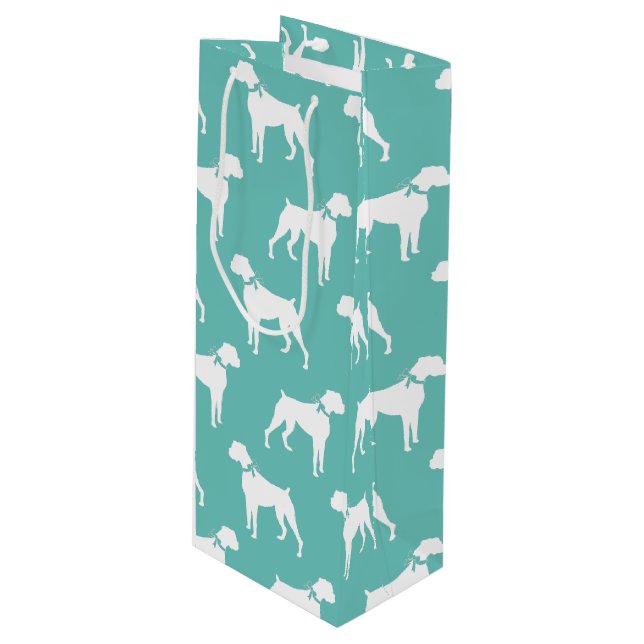 Boxer Dog Puppy Wine Gift Bag (Front Angled)
